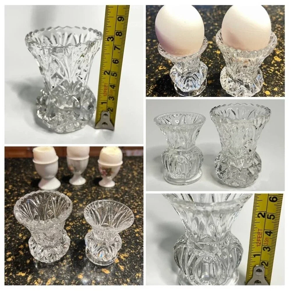 ❤️  Two (2) Crystal Egg Cups/Toothpick holders ❤️